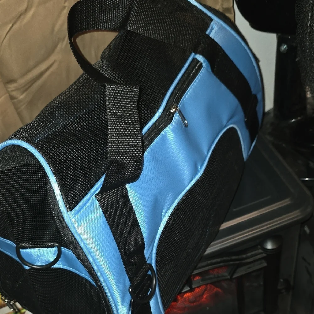 Blue and Black Pet Carrier